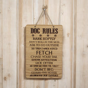 Dog Rules Wooden Hanging Sign