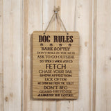 Dog Rules Wooden Hanging Sign