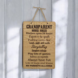 Grandparent Rules Wooden Hanging sign