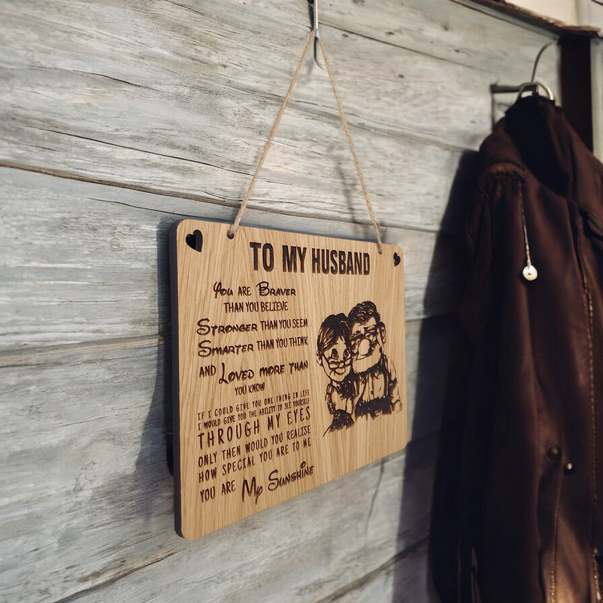 To My Husband Wooden Hanging Sign