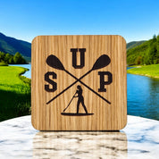 SUP Wooden Drinks Coaster ( Paddle Boarding )