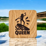 SUP Queen Wooden Drinks Coaster ( Paddle Boarding )