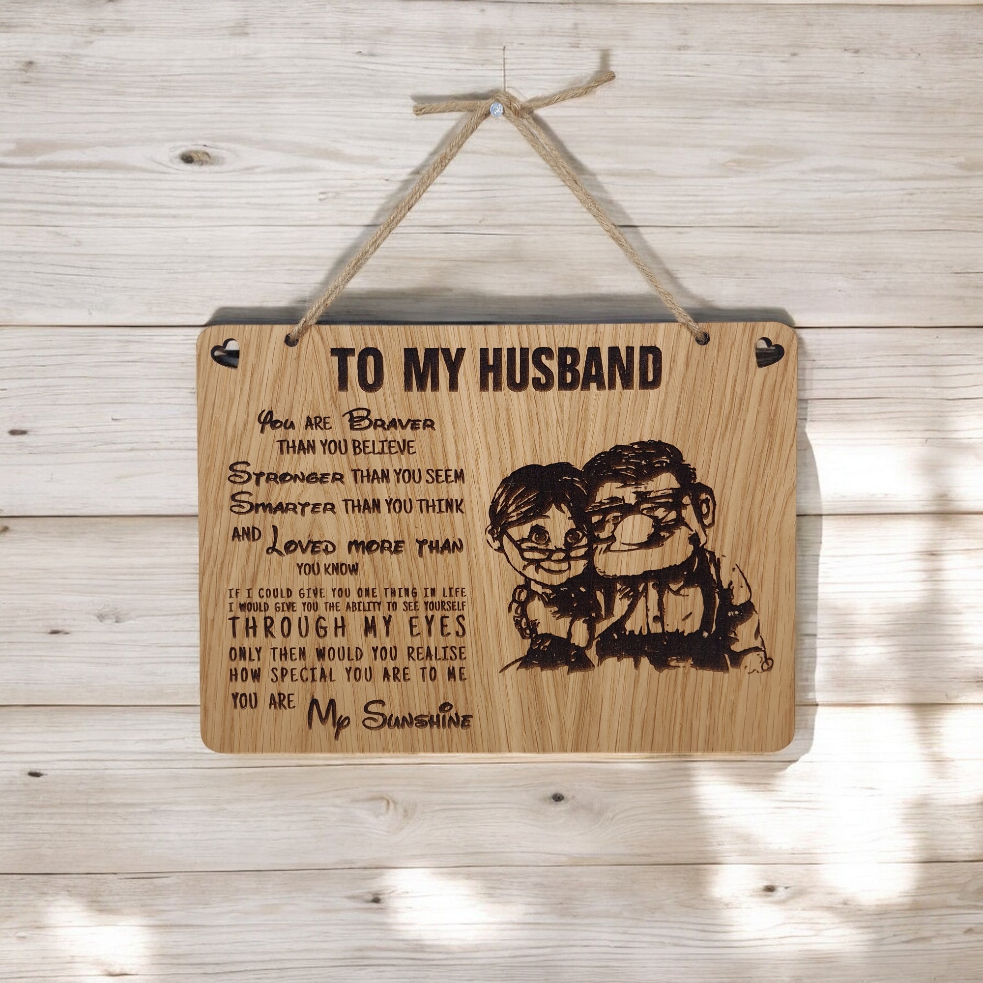 To My Husband Wooden Hanging Sign
