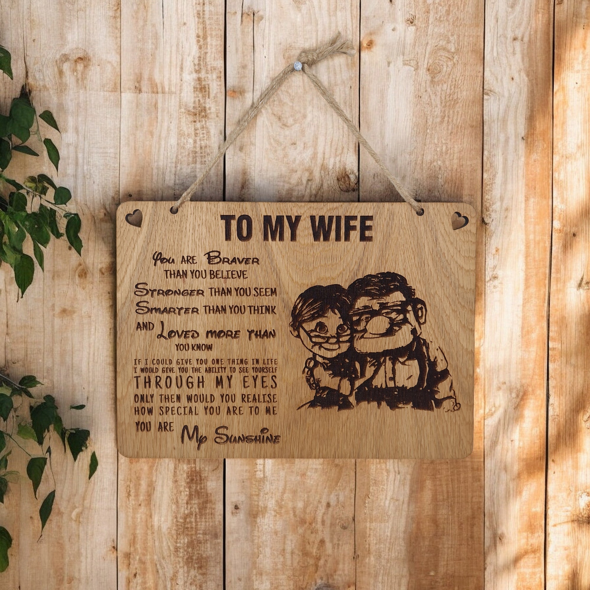 To My Wife Wooden Hanging Sign